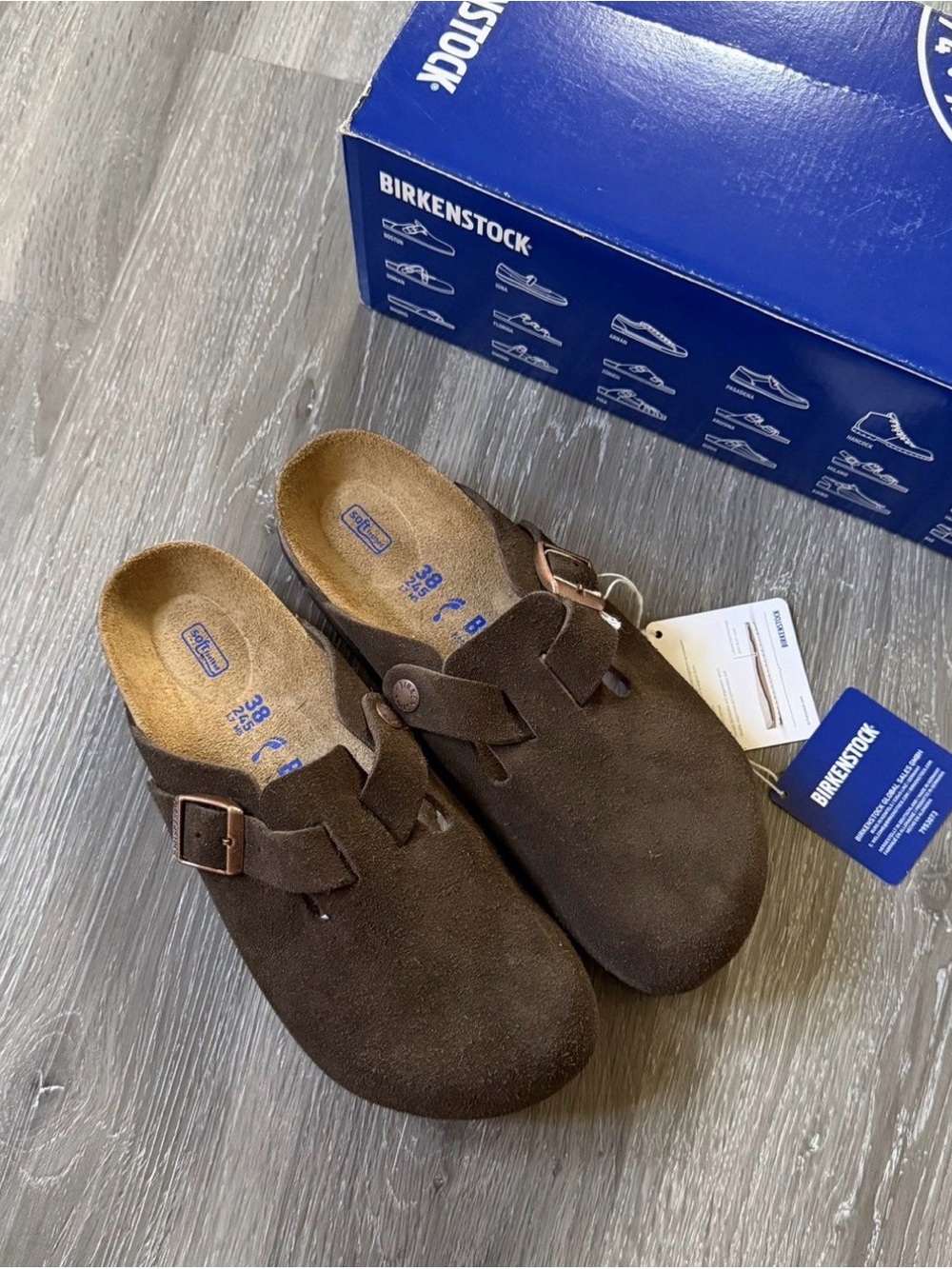 BIRKENSTOCK BOSTON MOCHA BASIC SLIPPER WOMENS 8 MENS 6 NO BOX OPEN TO OFFERS